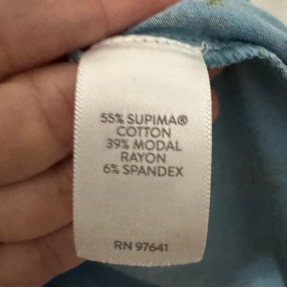 J. Jill Top Medium Petite Stretch Boat Neck Blue Floral Boho Bloomcore Casual - Picture 11 of 14